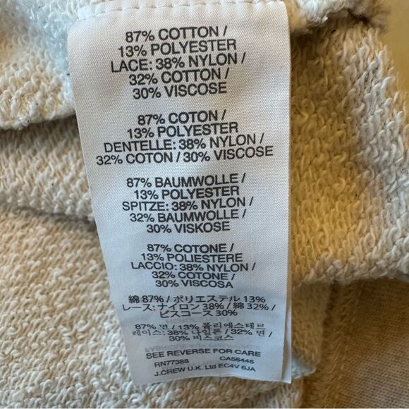 J. Crew Lace Sweatshirt Grey and Cream Size M - Picture 5 of 7
